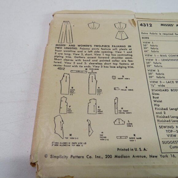 simplicity 4312 sewing pattern pajamas or Loose fit clothes(pants, shorts, top) - Picture 5 of 9